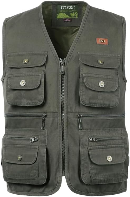 Men's Multi Pocket Thick Jacket Pure Cotton Jacket Casual Outdoor Jacket Available in Large Sizes