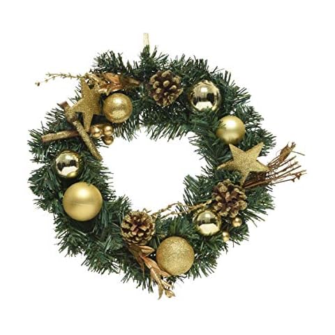 Christmas-Decorations Künstlicher Türkranz 30cm PVC Soft Nadeln Tannenkranz Cover