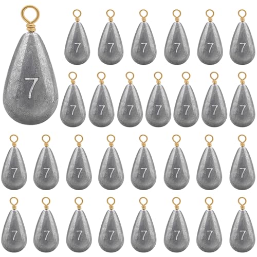 Gefischtter 30pcs Bass Casting Drop Shot Sinker Weights