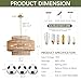 InterMaka 24” Boho Large Rattan Chandelier Light Fixture,6-Light Large Hand Woven Pendant Light Fixture Farmhouse Rustic Chandeliers for Kitchen Bedroom, Dining Room, Living Room, Hallway, Foyer