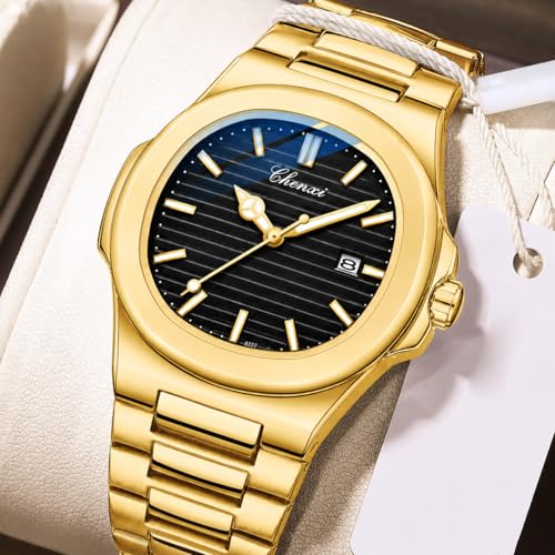 Image of Gosasa Fashion Men's Watches Date Business Watch Stainless Steel Luxury Style Luminous Quartz Waterproof Analog Display Male Wristwatch