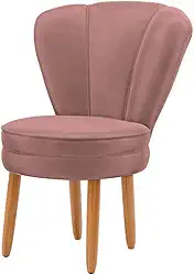 Cadeira Poltrona para Recepção Tecido Veludo Decorativa MOBLAN decor (Rosa Escuro)