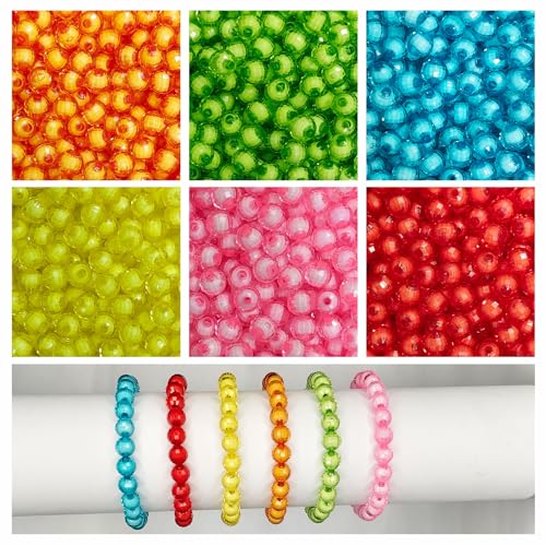 Image of 390 Pcs Double Layer Crystal Beads for Jewellery Making Kit, Multicolour Beads for Bracelet Making Kit, Beading, Beadwork, Crafting, Embroidery, DIY Bead Craft, Pearls for Craft - 10mm, 180g