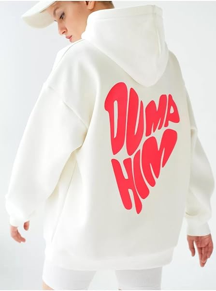 Unisex Dump Him Sweatshirt Beyaz