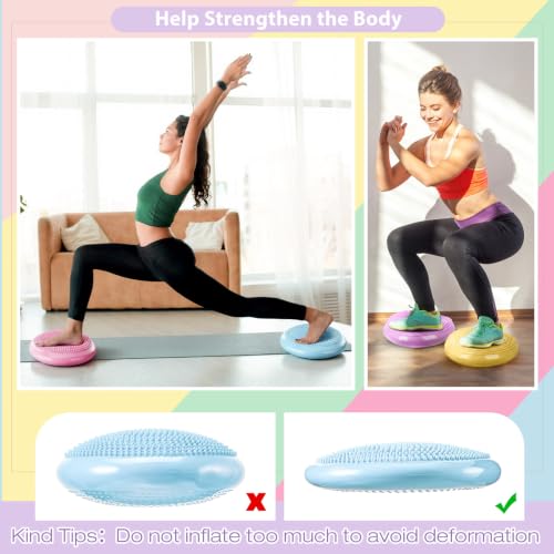 Image of Amylove 8 Pcs Wiggle Seat Inflated Wobble Cushion for Sensory Kid 13 Inch Balance Disc Kids Flexible Seating Exercise Sensory Pad Chair Cushion for Classroom Office School(Elegant)