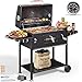 Devoko Barbecue Carbonella XXL, BBQ Barbecue a Carbone, Barbecue Portatile per Giardino/Campeggio/Esterno, Incluso Griglia da Barbecue 71 x 43 cm/Termometro/Pinza da Cucina/Guanti da Barbecue