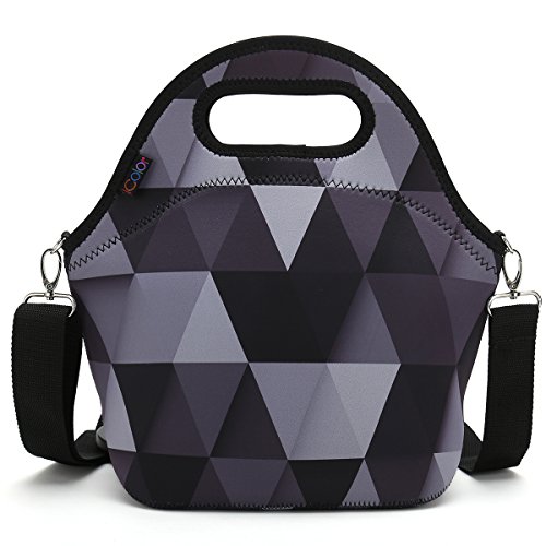 iColor Neoprene Lunch Bag with Cutlery Kit Neoprene Case for Knife,Fork,Spoon,removale Shoulder Strap