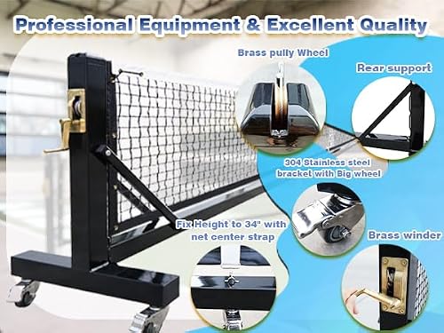 Portable Pickleball Net System Specs Close Up