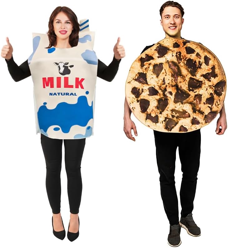 Milk Carton and Cookie Costume Set, Novelty Food Costumes for Adults - Image 3