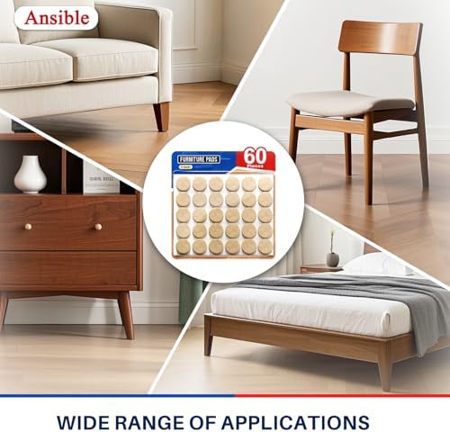 Felt Furniture Pads 60 PCS 1", Felt Pads for Furniture and Hardwood Floors — view 5