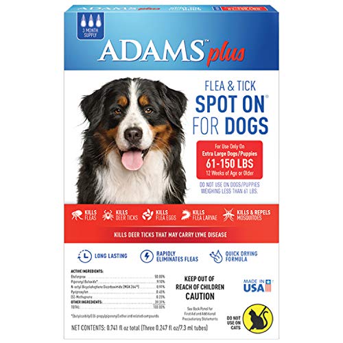 Adams Plus Flea and Tick Spot On for Dogs, Extra Large Dog Flea