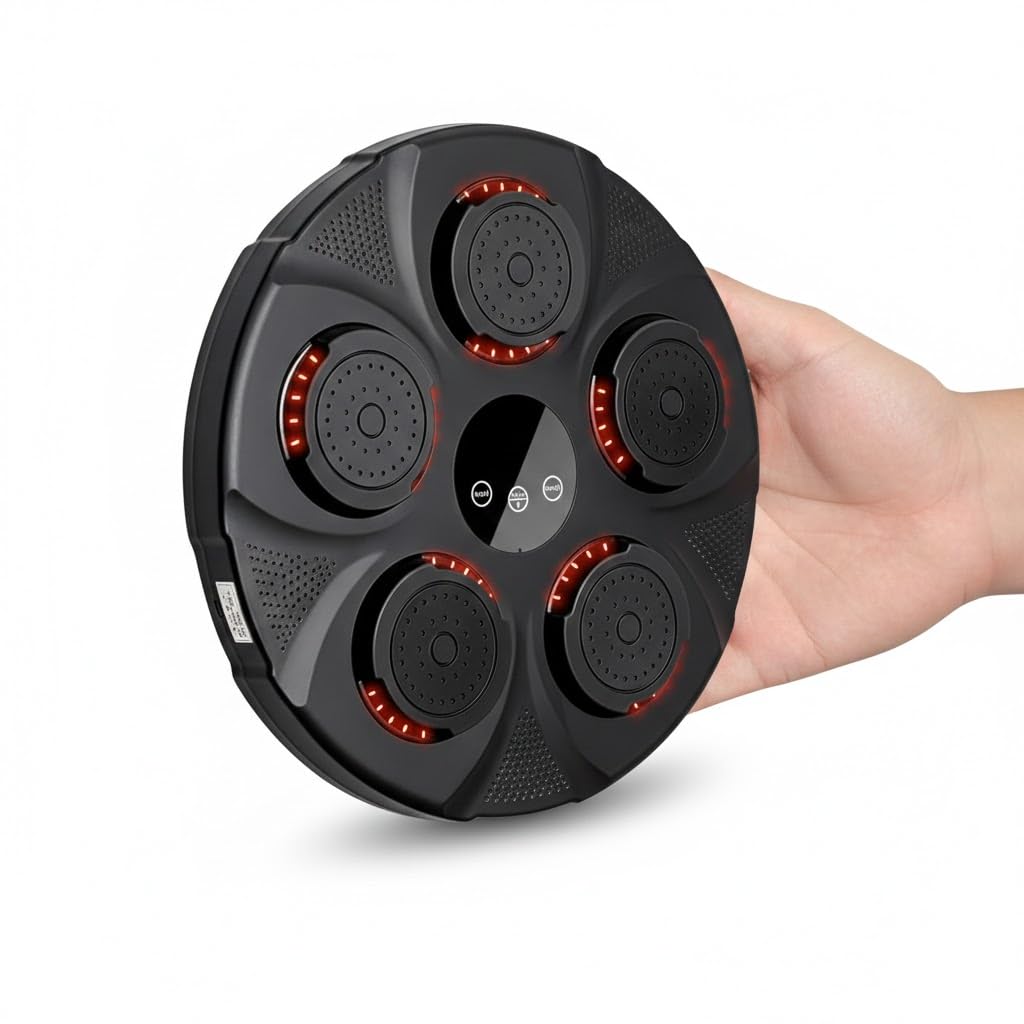 Drumstone 𝟏𝟓-𝐘𝐞𝐚𝐫𝐬 𝐖𝐚𝐫𝐫𝐚𝐧𝐭𝐲 LED Wall-Mounted Music Boxing Machine | Bluetooth Speaker Punch Target | USB Rechargeable | Interactive Lights | Fitness Training Game | Fun Home Gift-picture-11