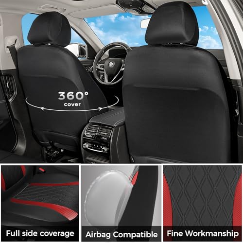 Image of FLORICH Car Seat Covers Full Set, Leather Seat Covers for Cars, Car Seat Protector Waterproof Breathable, Universal Automotive Seat Covers, Front and Rear Car Seat Cover Fit for Most Cars SUV Truck