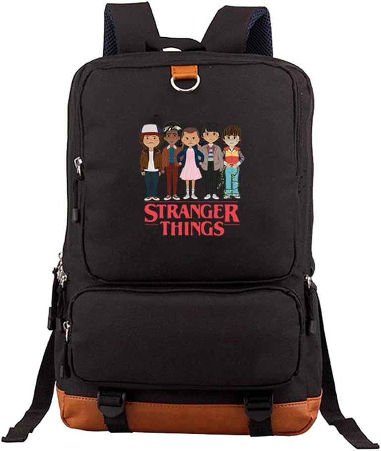 Stranger Things Children's Backpack Solid Color Backpack Children's School Bag Primary School Backpack Cartoon Pattern Printing Backpack (Color : A13, Size : 28 X 14 X 43cm)