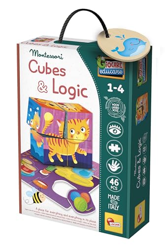 Jeu en bois animaux Montessori Cubes and Logic logique enfant