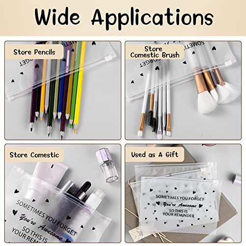 Sotiff 60 Pcs Inspirational Gifts for Women Bulk EVA Cosmetic Makeup Bags Cute Cna Gift Empowering for Staff Appreciation Day Thank You for Teacher Nurse Employee Programmer(Awesome,8 x 6 Inch)4