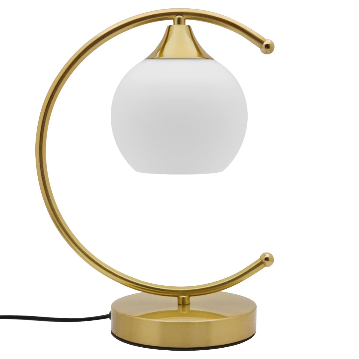 Long Life Lamp Company Brass Arch Antique Table Lamp Frosted Glass Globe Shade Desk Lamp Opal Sphere T515