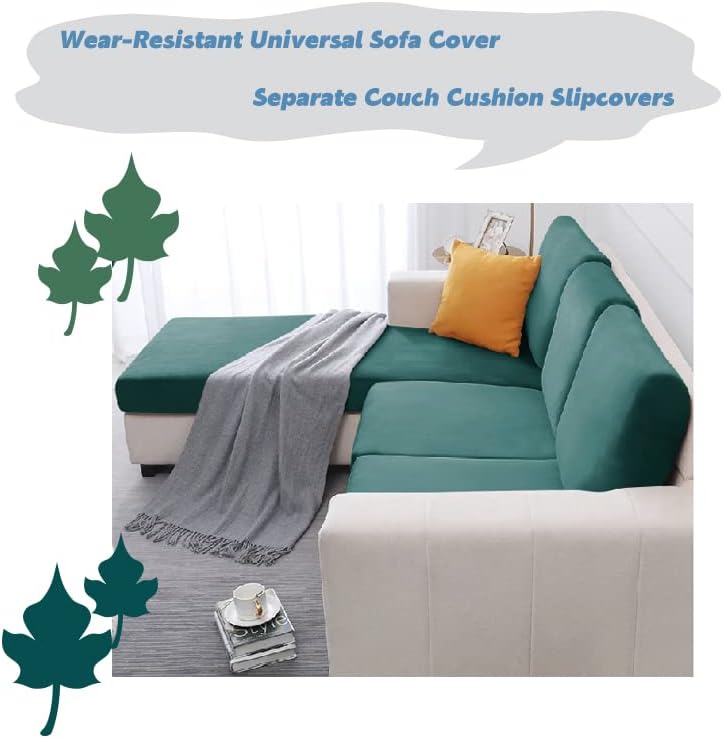 Miniatura 5 de Rosygulls Funda de terciopelo para sofá separada, fundas de sofá para sofá de 2 cojines, súper elásticas, resistentes al desgaste, protector de