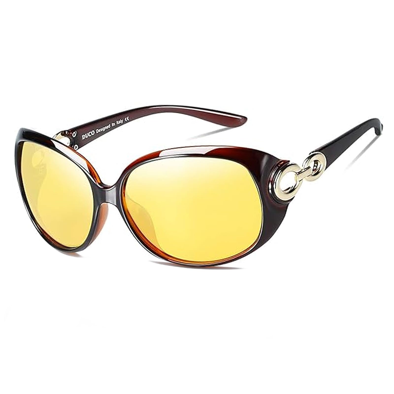 DUCO Night Driving Glasses Anti-glare Eyewear Classic Polarized HD Night Vision Glasses For Women