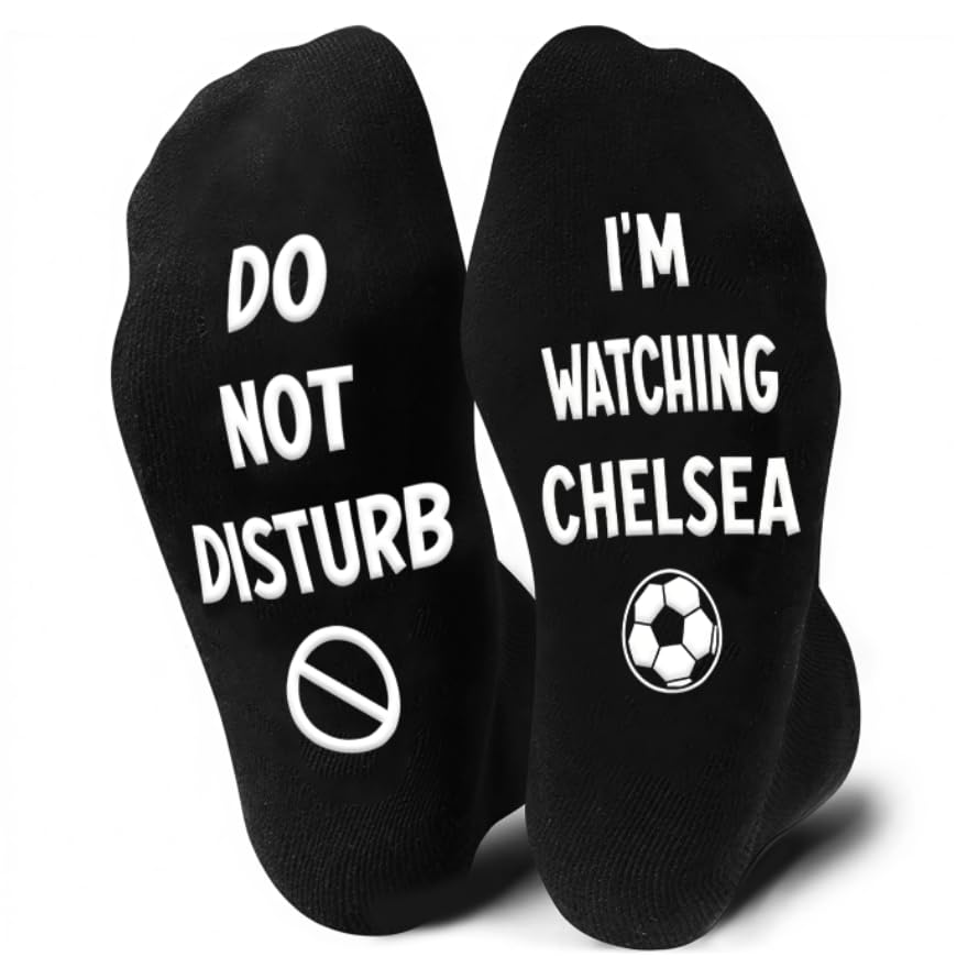Nhemeylp Funny Socks Chelsea FC Gifts for Men Do Not Disturb Im Watching Chelsea Novelty Socks Premium Breathable Cotton Socks for Chelsea Football Fans