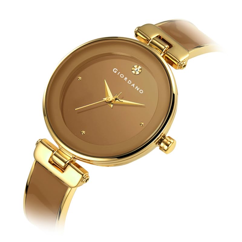 Image of Giordano Designer Analog Watch for Women - Glossy Round Dial & Bracelet Style Stainless Steel Strap
