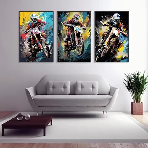 Affiche de moto aquarelle cool TONGYINLI décoration murale - 2