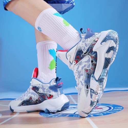 Hmhnsya Tênis De Basquete Masculino Tênis Leves Unissex Tênis De Treinamento Calçados Esportivos (41