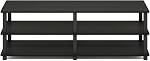 Furinno TV14038EX/BK Turn-S-Tube No Tools 3-Tier Entertainment TV Stands, Espresso and Black