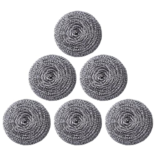 Ranley Esponja de lana de acero, limpiador de fregadero, 6 unidades, esponja multifuncional de acero inoxidable para cocina, fregadero, cocina, pan, camping, barbacoa y baño