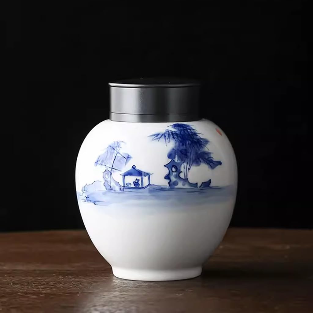 TEESONG Słoiki na herbatę kreatywne ceramiczne puszki na herbatę, domowe pu'er czarna herbata, magazyn zielonej herbaty puszki na herbatę, zamknięte puszki pojemniki do przechowywania herbaty z