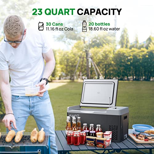 F40C4TMP 12 Volt Refrigerator, 23 Quart(22L) Portable Freezer, 12V Car Fridge(-8℉~50℉), Compressor Cooler for Camping, Road Trip, Travel, Van, Truck, RV, Boat, Outdoor, Home, 12/24V DC & 100~240V AC