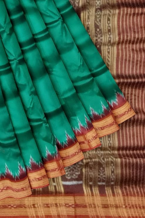 Image of Handmade Pure Bomkai Silk Saree Khandua Natural Silk Ikkat Saree For Women /Ethnic Wear /Traditonal Saree /Handloom Saree With Regular Fit Blouse Piece