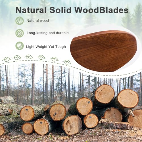 Image of 60 inch Ceiling Fan [No Light with Remote Control], Indoor Outdoor Ceiling Fan [with 3 Wooden Blades] for Patio, Living Room, Bedroom, Office, Farmhouse. Black + Walnut Color.