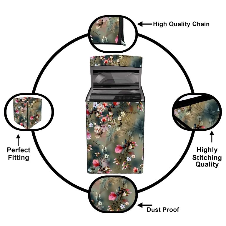 Image of Fully Automatic Top Load Washing Machine Cover Polyvinyl Chloride (PVC)For Samsung, Lg, Godrej, Whirlpool 6.5Kg, 7Kg, 7.5Kg, 8Kg, 9Kg, 10Kg, 11Kg ( 58Dx60Wx94H )Waterproof Cover, Green.