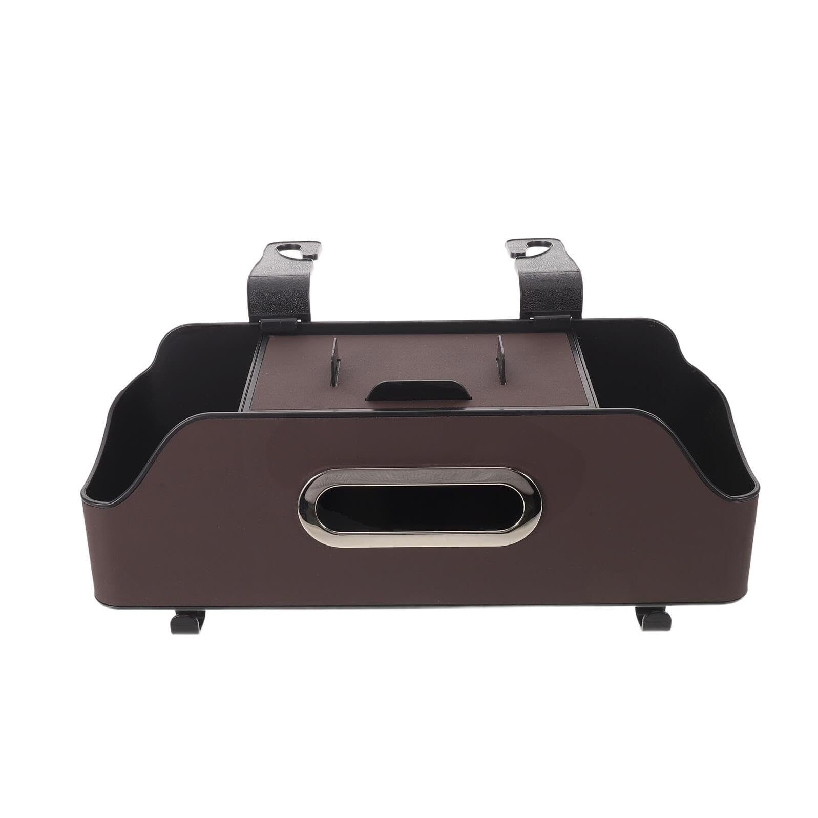 Organisateur de voiture en cuir marron haut de gamme avec boîte à mouchoirs