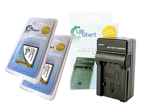2 Pack - NP-50, D-LI68 Battery Replacement + Charger (1100mah, 3.7v, Li-ion) for Kodak, Fujifilm, Pentax Digital Camera - Compatible with Kodak PlaySport, Fujifilm X10, Fujifilm FinePix X10, Pentax Q