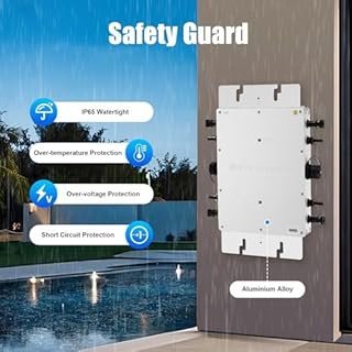 Solar Micro Grid Tie Inverter, WVC-1200W MPPT Grid Tie Pure Sine Wave Dc to Ac Solar Grid Tie Micro Inverter Solar & Wind Power Inverter with AC Data Monitoring Display LCD Screen