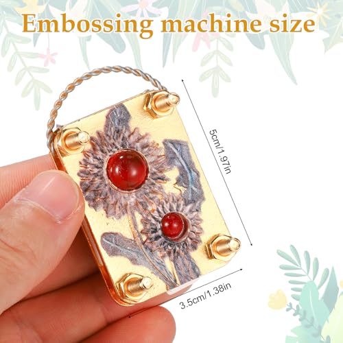 Lyreh Mikro-Blumenpresse, Tragbares Premium-Miniatur-Blumenpressset aus Metall für Mikrowelle Perfektes Konservierungsset und Geschenk für Kunsthandwerker und Pflanzenliebhaber(Gold)