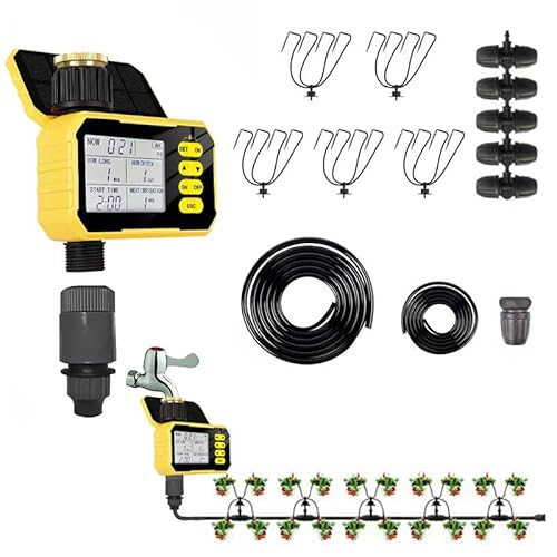 SKD 自動水やり機 スターターキット ソーラー充電式 USB兼用 散水タイマー 自動散水 ガーデニング 鉢植え スプリンクラー 噴水 ミスト 灌漑 点滴 自動水やり器 (点滴ノズルセット)