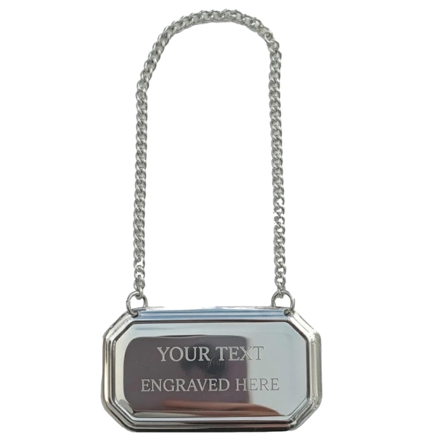 County Engraving Silver Personalised Polished Plated Decanter Label Engraved