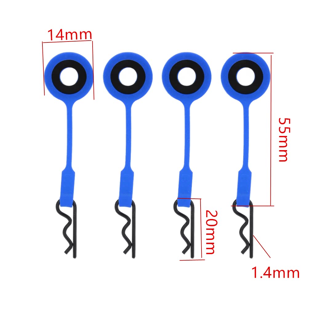 Dilwe RC Car Shell Body Clip, 4PCS Universal Fix Clips for 1/10 Model Car (Dark Blue)