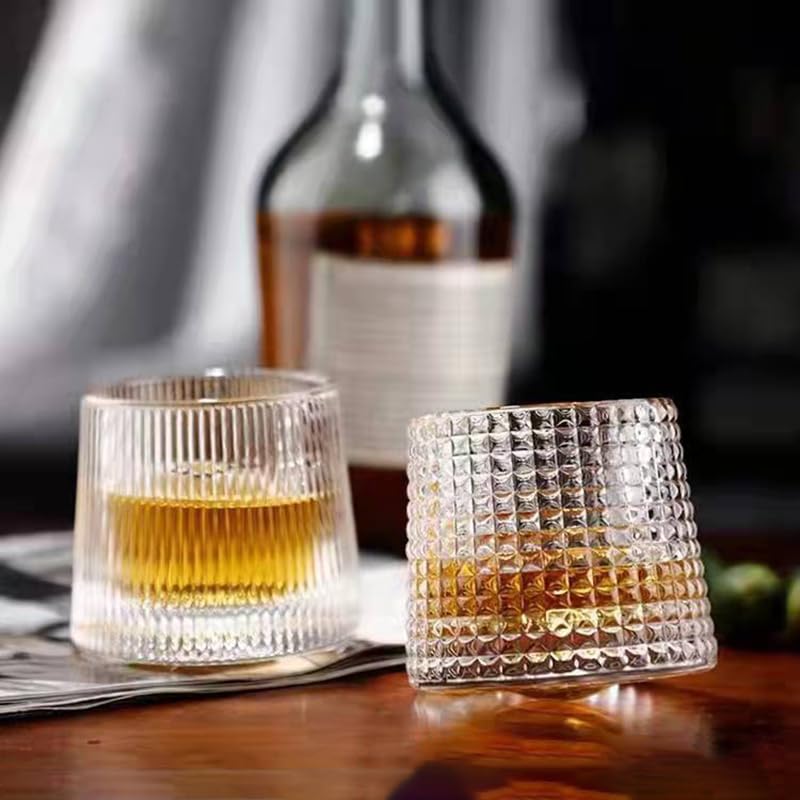 Set de 6 Vasos Creativos para Whisky Martillados Giratorios miniatura 4