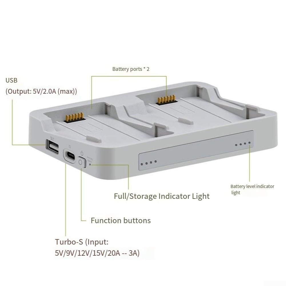 Concentrateur de charge bidirectionnel, pour DJI Flip : Station de charge rapide à double batterie avec mode de stockage intelligent, banque d'alimentation, pour appareils, boîtier ABS compact