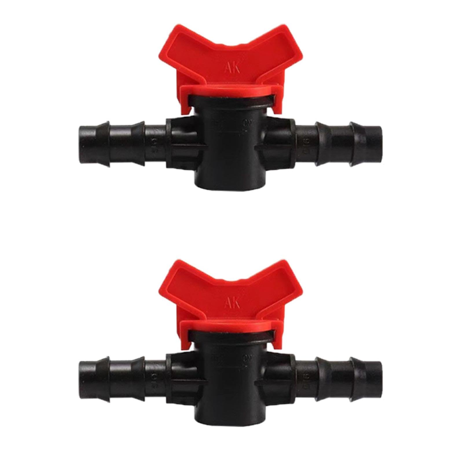 SEIWEI 2Pcs Black Barbed Ball Valves Shut Off Switch Hose Connector Flow Control Valve for Garden, Drip Irrigation Tube(20-20 mm)