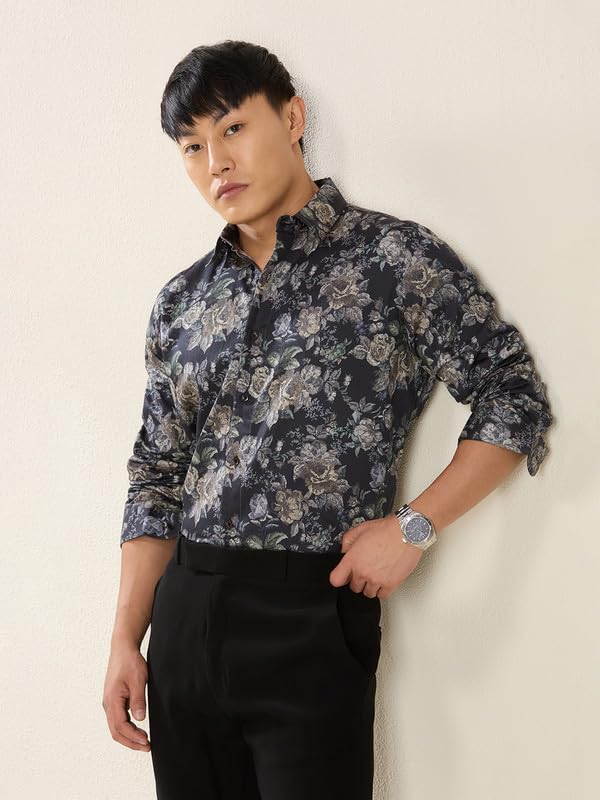 Image of MARK & ALBERT Men's Slim Fit Cotton Formal Shirt