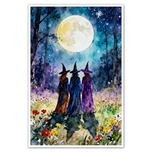 Dark Academia Gothic Home Decor Art Print Witches Coven Amongst