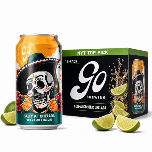 Image of Go Brewing Salty Lime AF Chelada, NA Beer, 12 Pack (12 oz) | Small-Batch Craft Brew, Low-Calorie, Classic Ingredients, Bold Smooth Finish, Any Occasion