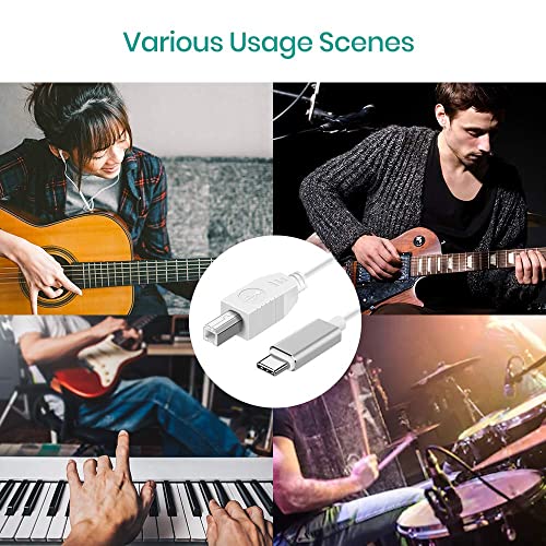 Usb B To Usb C Printer Cable 5Ft, Midi Controller Dj Controller Printer Scanner Cord Compatible With Macbook Pro Hp Samsung Printers Camera Digital Piano Midi Keyboard Hard Drive And More 5Ft White #TOP7