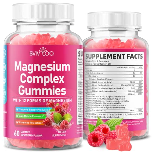BVIVLOO Magnesium Complex Gummies with B12