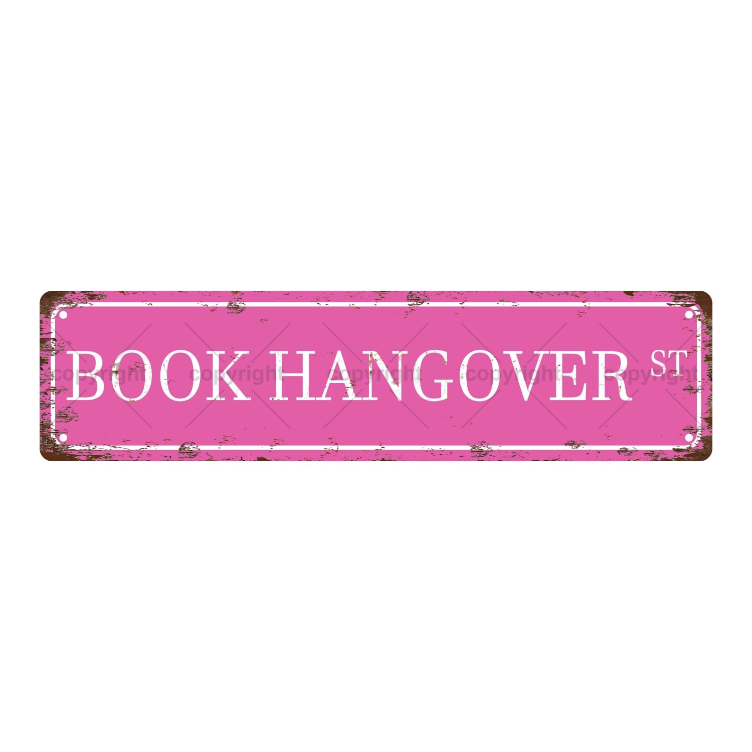 Book Hangover ST Bookshelf Metal Tin Street Sign Bar Cafe Garage Cave Home Room Wall Bathroom Farmhouse Garden Porch Patio Decor,4x16 Inch